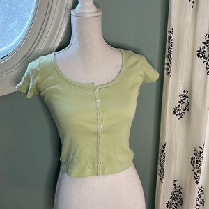 Brandy Melville Button-Down Crop Tee